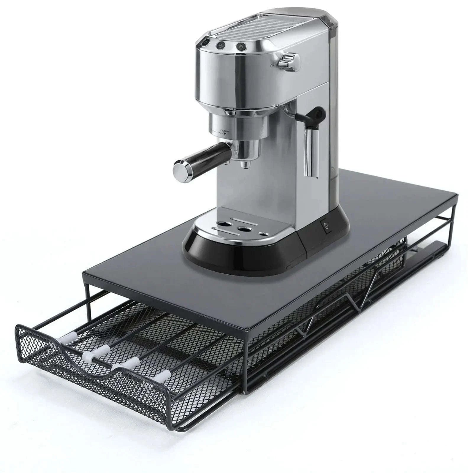 Coffee Capsule Storage Drawer for 40 Pods with Sliding Organizer-black / france