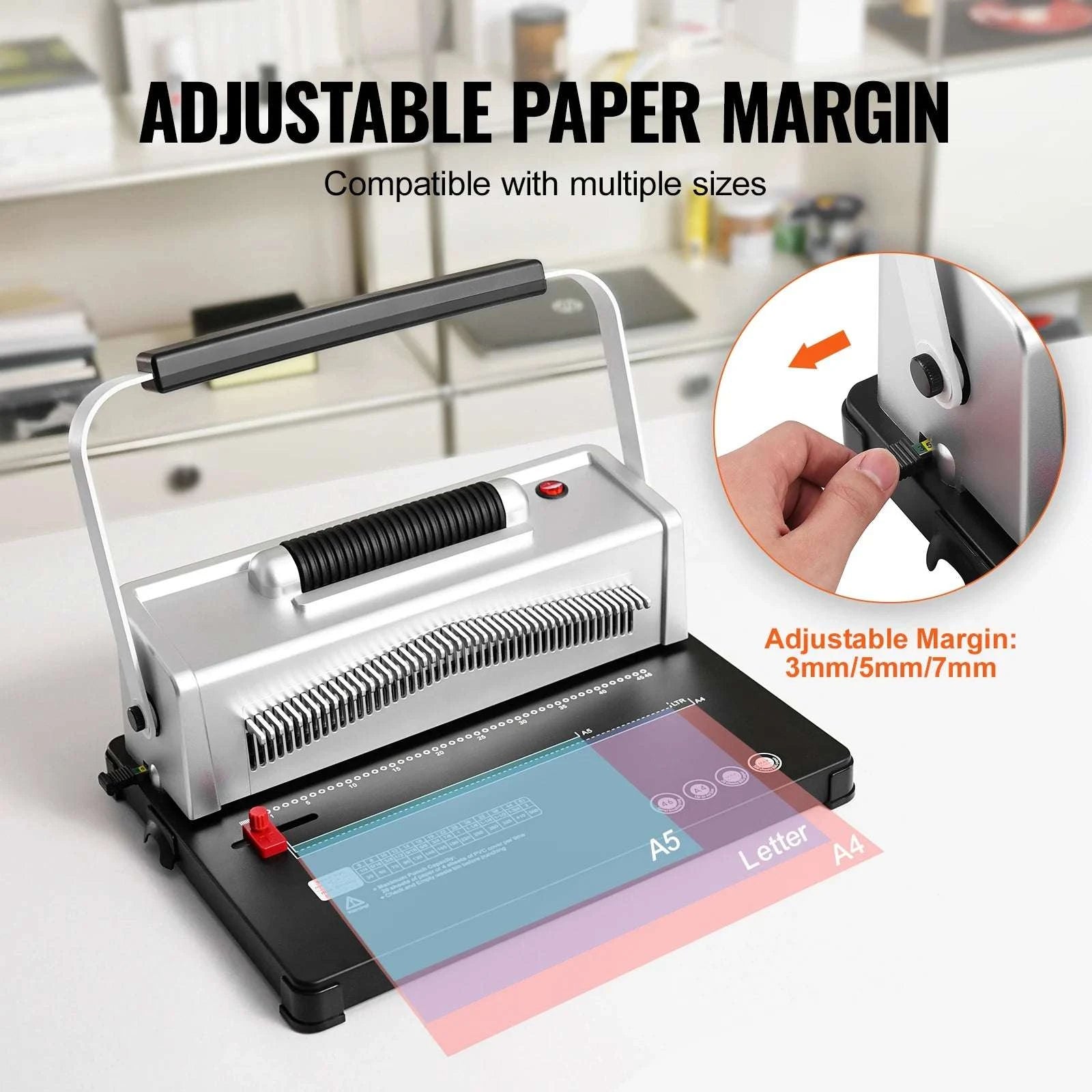 Coil Spiral Binding Machine with Adjustable Spine for 500 Sheets-Electric 46inch / United States