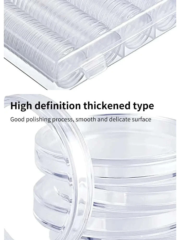 Coin Capsules Round Plastic Coin Collection Box Coin Storage Box Coin Protection Box Christmas, Halloween, Thanksgiving Gift-100pcs