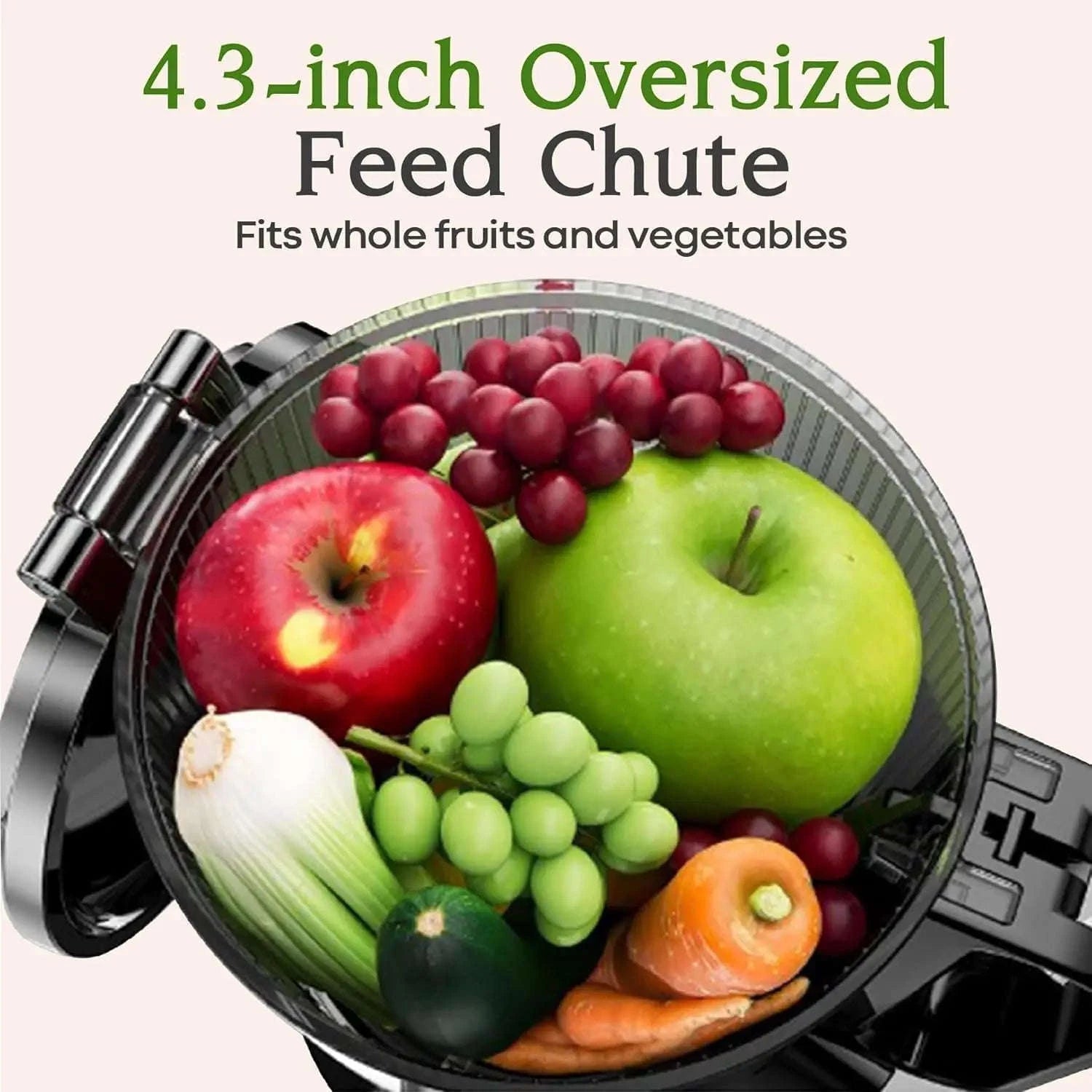 Cold Press Juicer 200W Masticating Slow Juicer with 4.3-Inch Large Feed Chute-United States