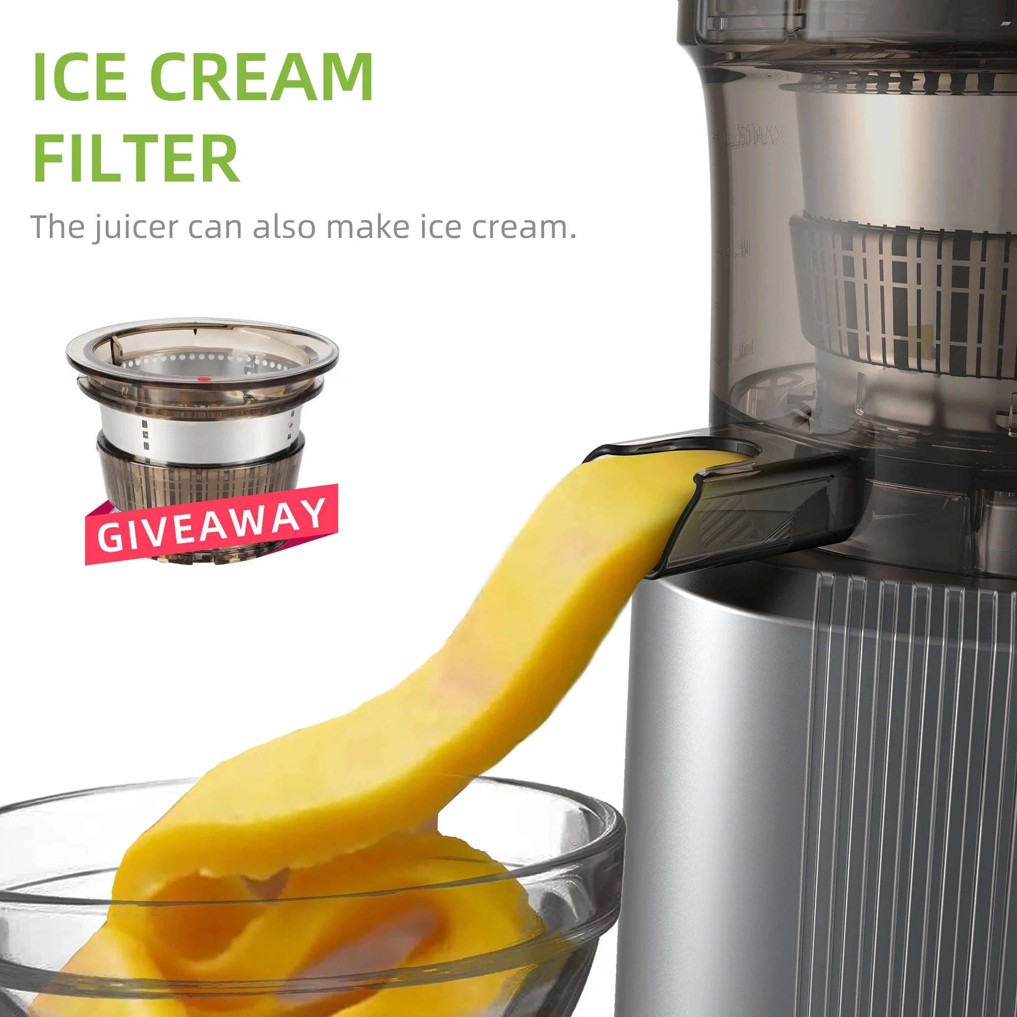 Cold Press Juicer with 75mm Feed Chute and 200W Motor-HH-916I / france / EU
