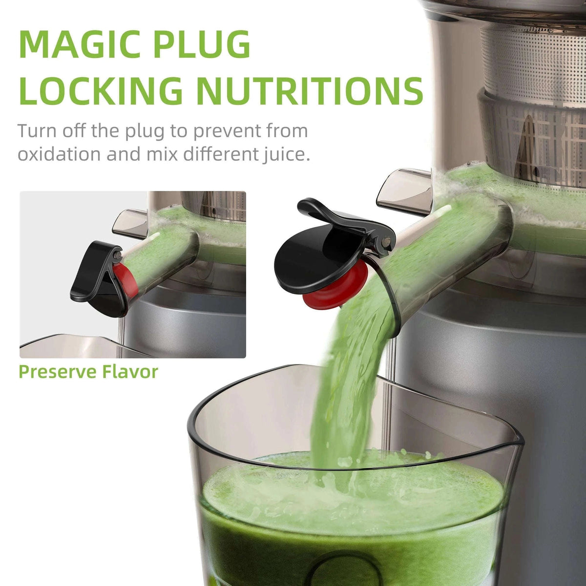 Cold Press Juicer with 75mm Feed Chute and 200W Motor-HH-916I / france / EU