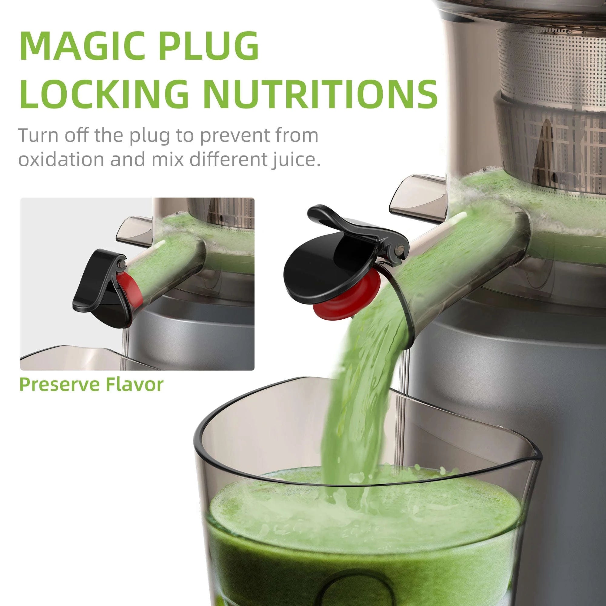 Cold Press Juicer with 75mm Feed Chute and 200W Motor-HH-916I / france / EU