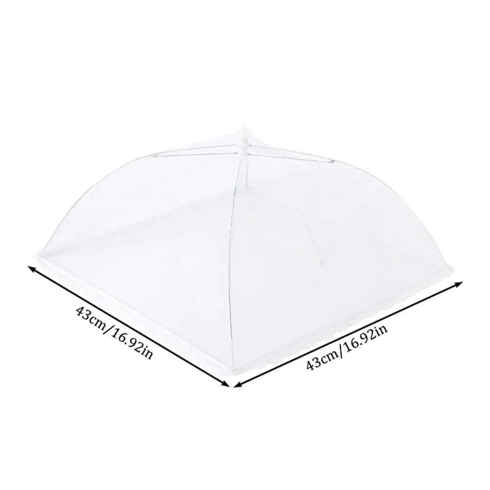 Collapsible Mesh Food Cover | 17-Inch Pop-Up Tent-White / 43x43x22cm
