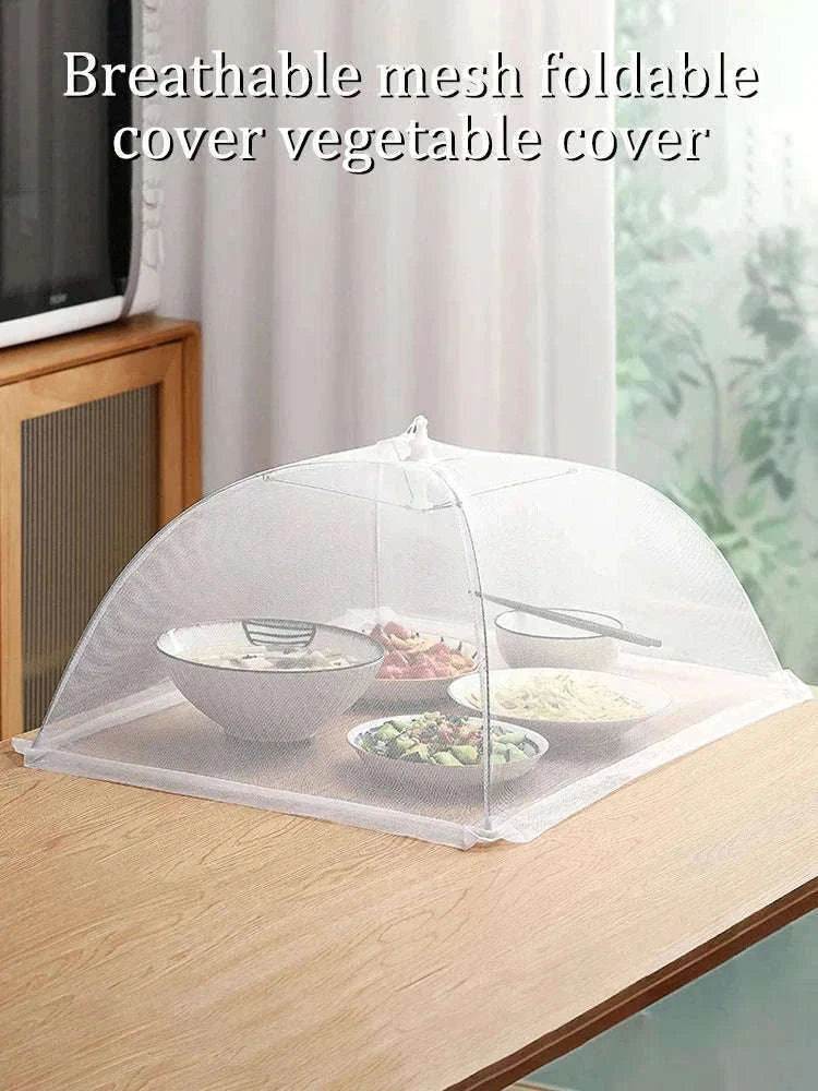 Collapsible Mesh Food Cover | 17-Inch Pop-Up Tent-White / 43x43x22cm