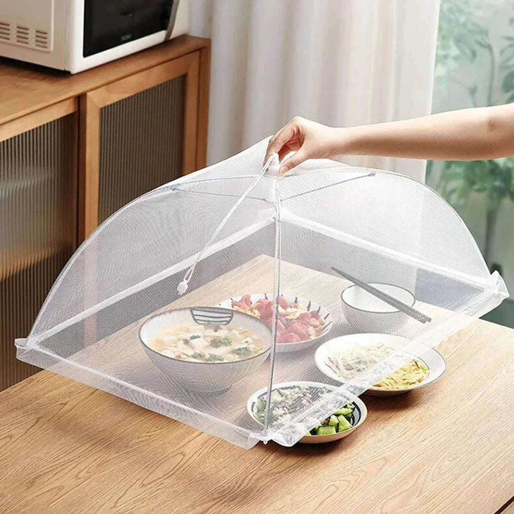 Collapsible Mesh Food Cover | 17-Inch Pop-Up Tent-White / 43x43x22cm