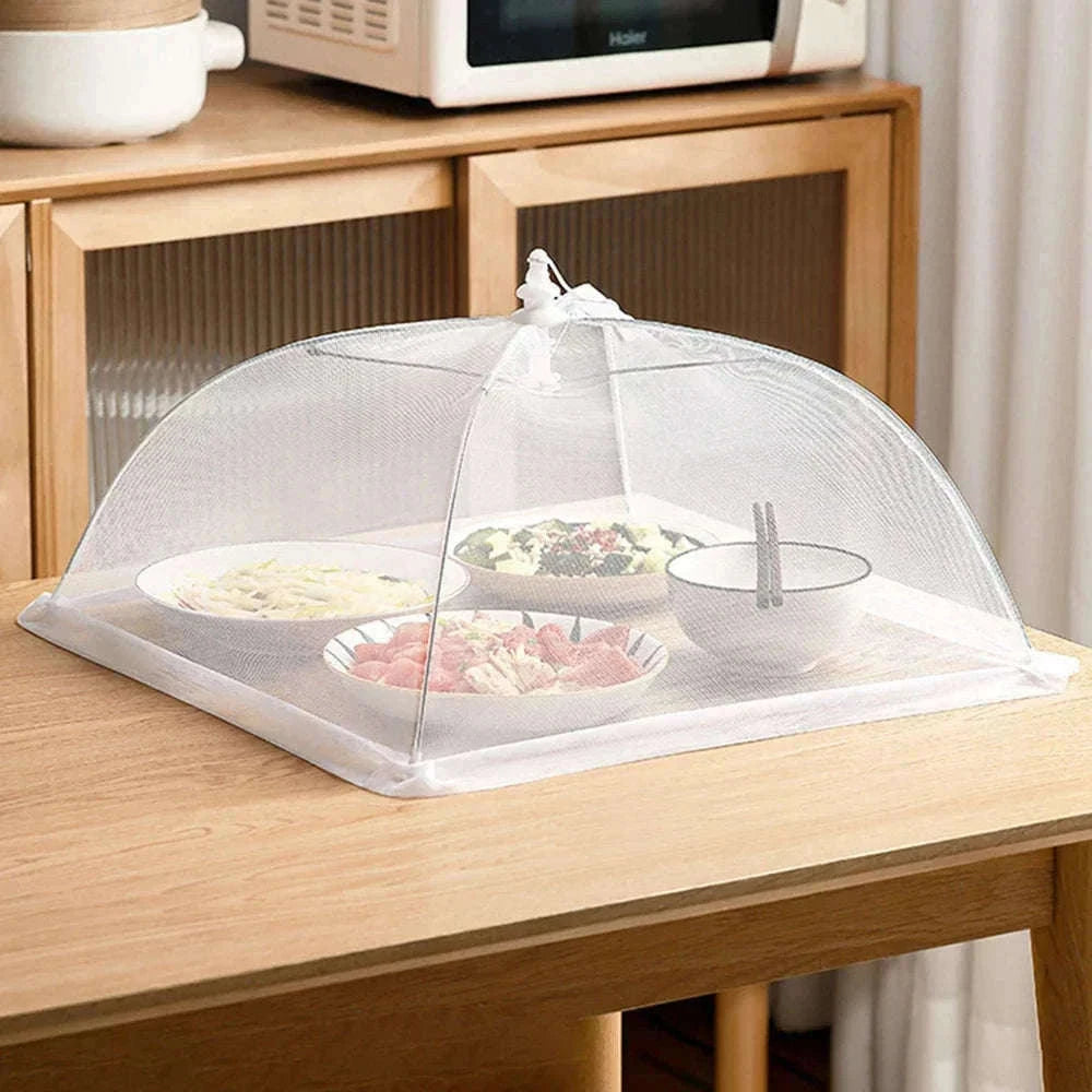 Collapsible Mesh Food Cover | 17-Inch Pop-Up Tent-White / 43x43x22cm