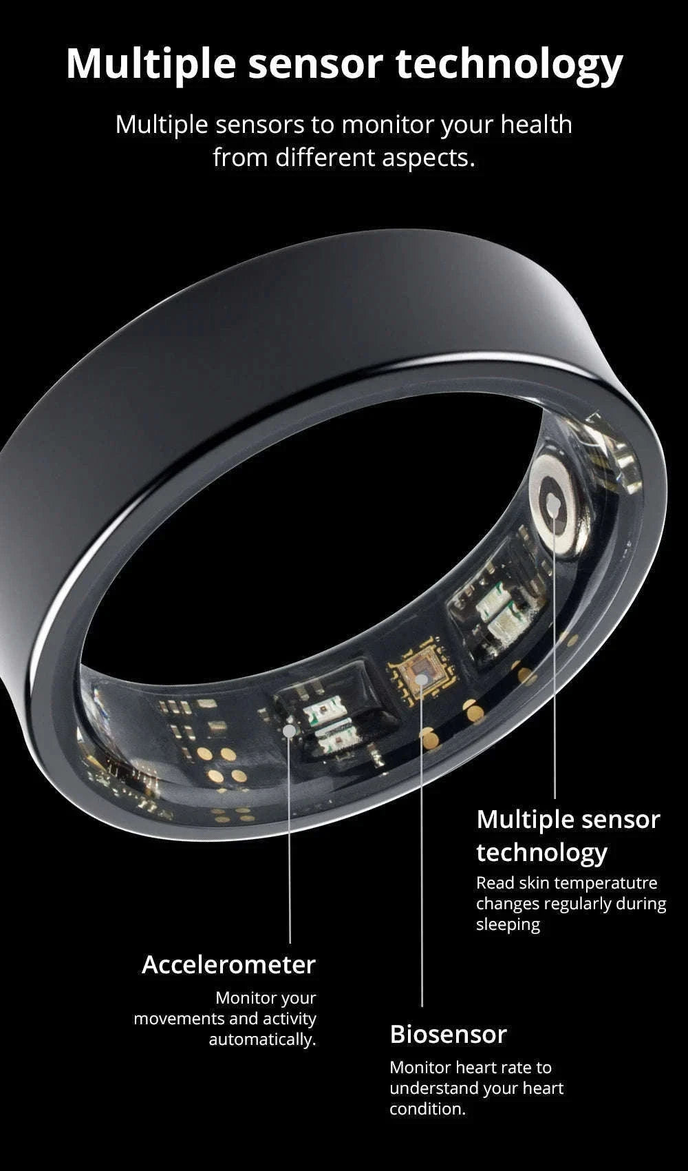 COLMI R09 Smart Health Ring for Daily Wellness Tracking-black / 13