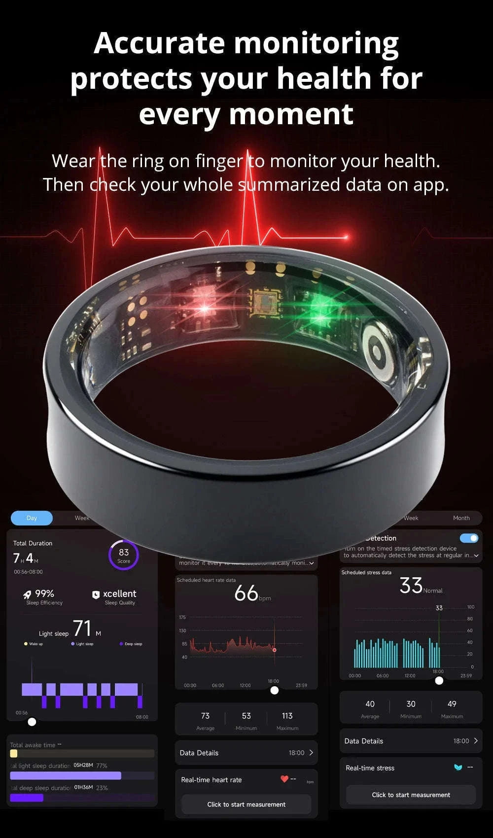 COLMI R09 Smart Health Ring for Daily Wellness Tracking-black / 13