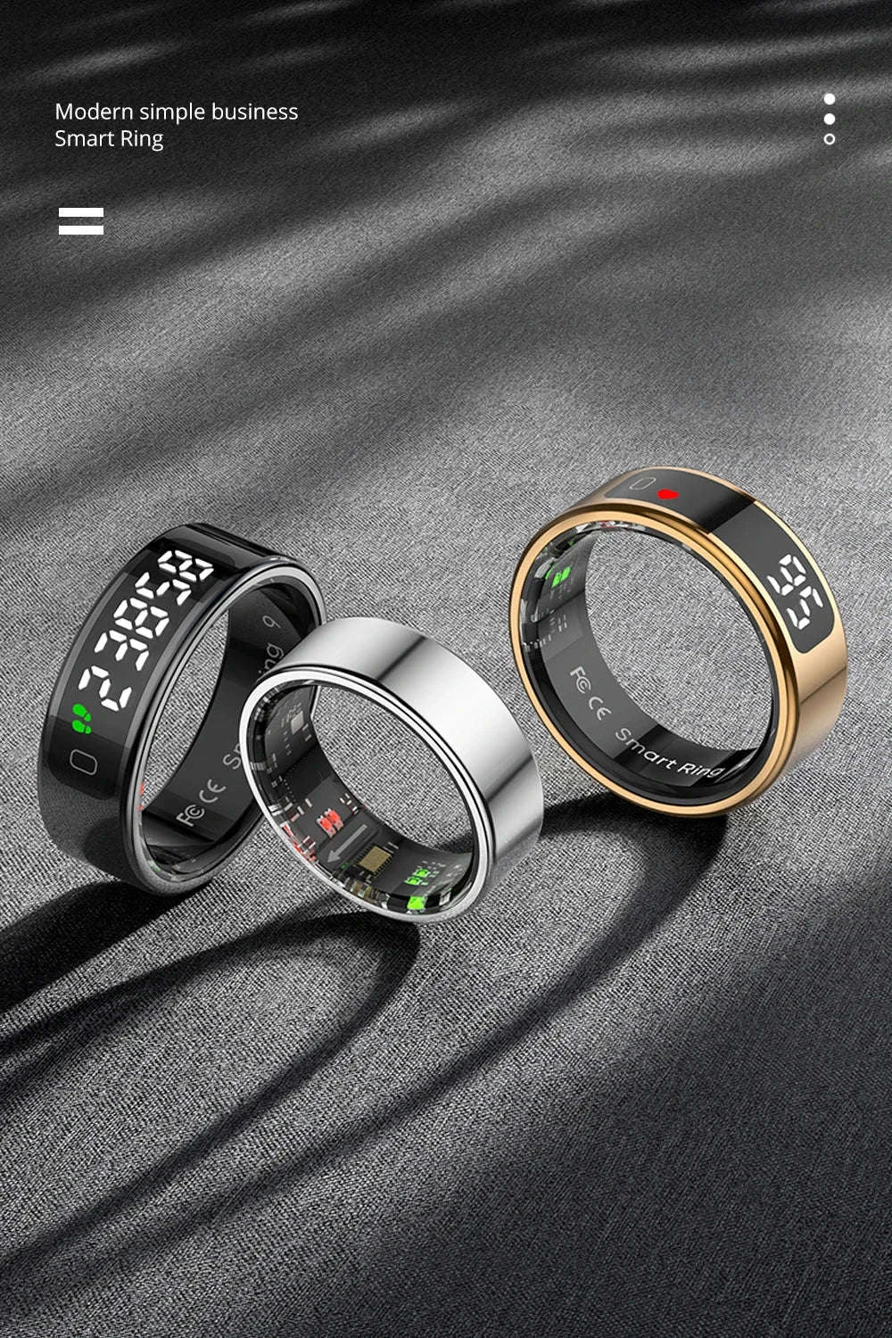 COLMI R12 Smart Ring Touch Display Wearable Data Tracker-Gold / 10