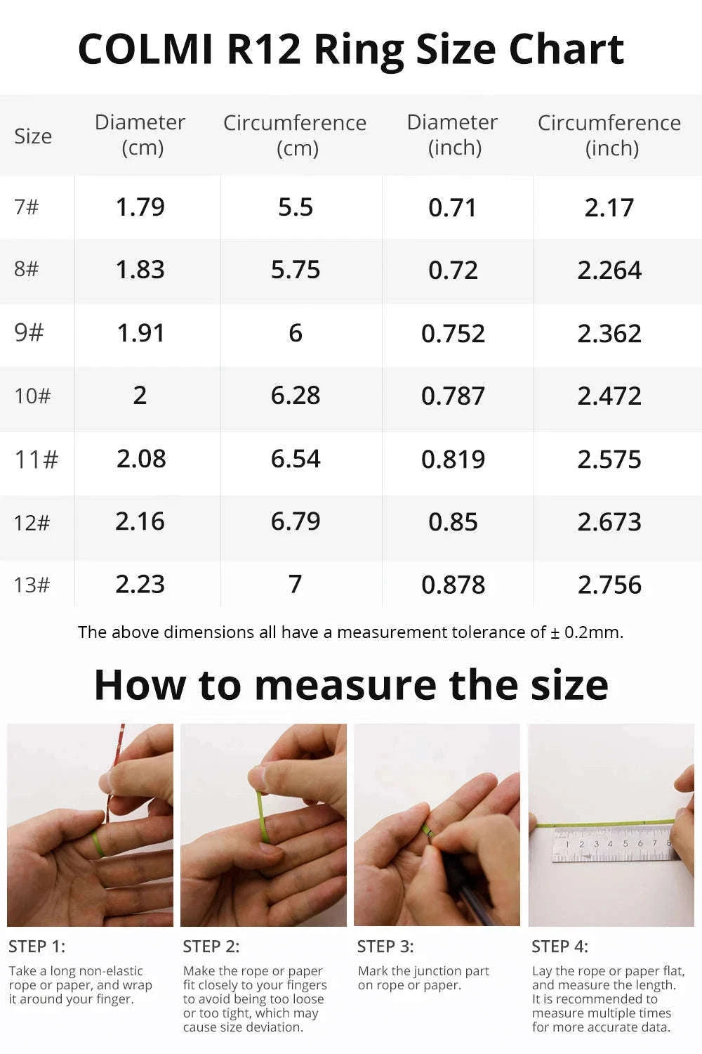 COLMI R12 Smart Ring with Touch Display and Health Tracking-Gold / 10