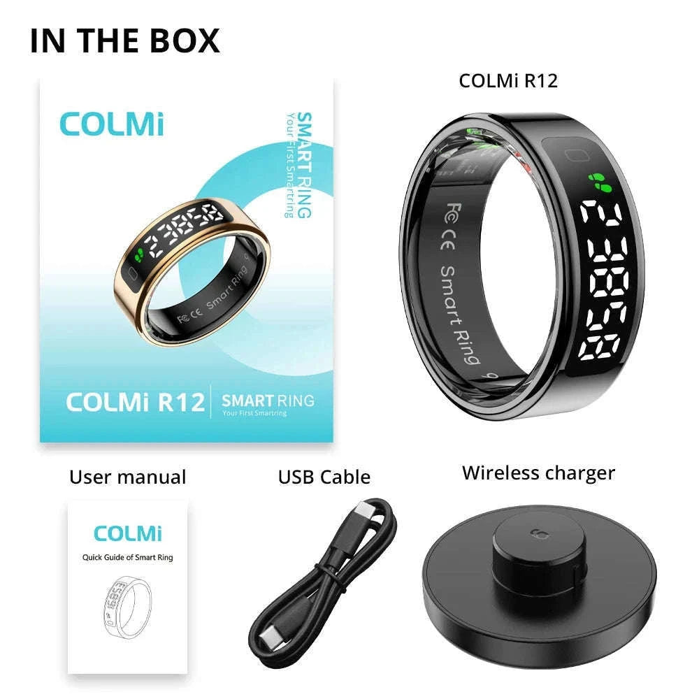 COLMI R12 Smart Ring with Touch Display and Health Tracking-Gold / 10