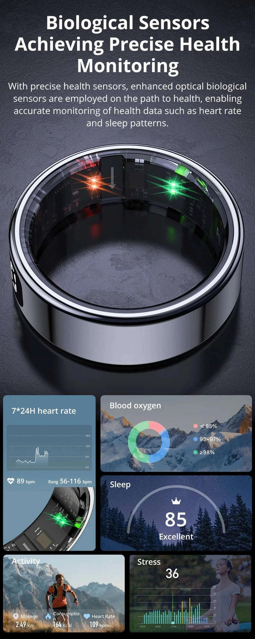 COLMI R12 Smart Ring with Touch Display and Health Tracking-Gold / 10