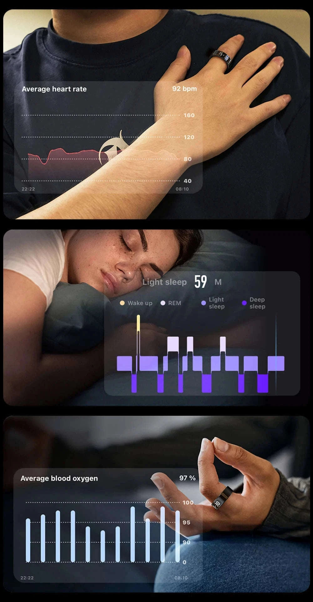 COLMI R12 Smart Ring with Touch Display and Health Tracking-Gold / 10