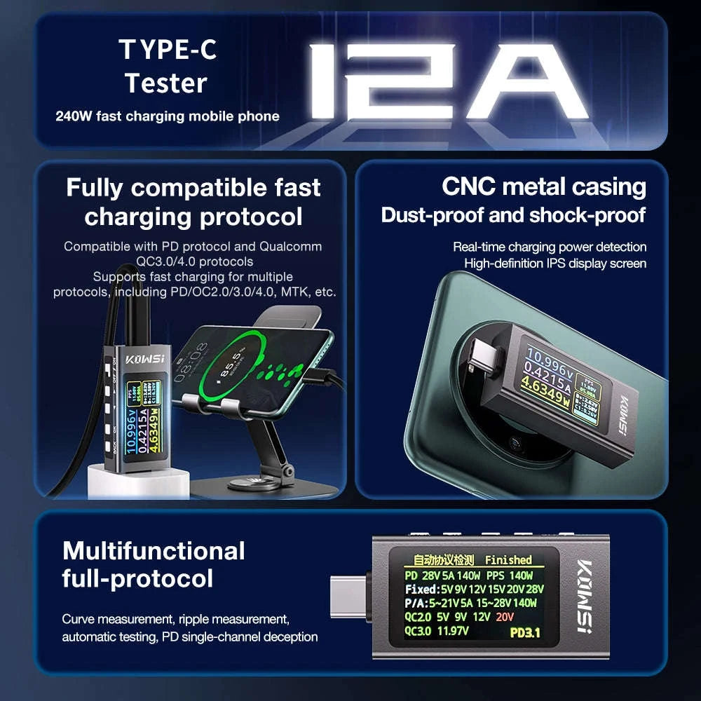 Color Screen Type‑C Tester for Accurate Voltage and Current Monitoring-KWS-2303C / China Mainland