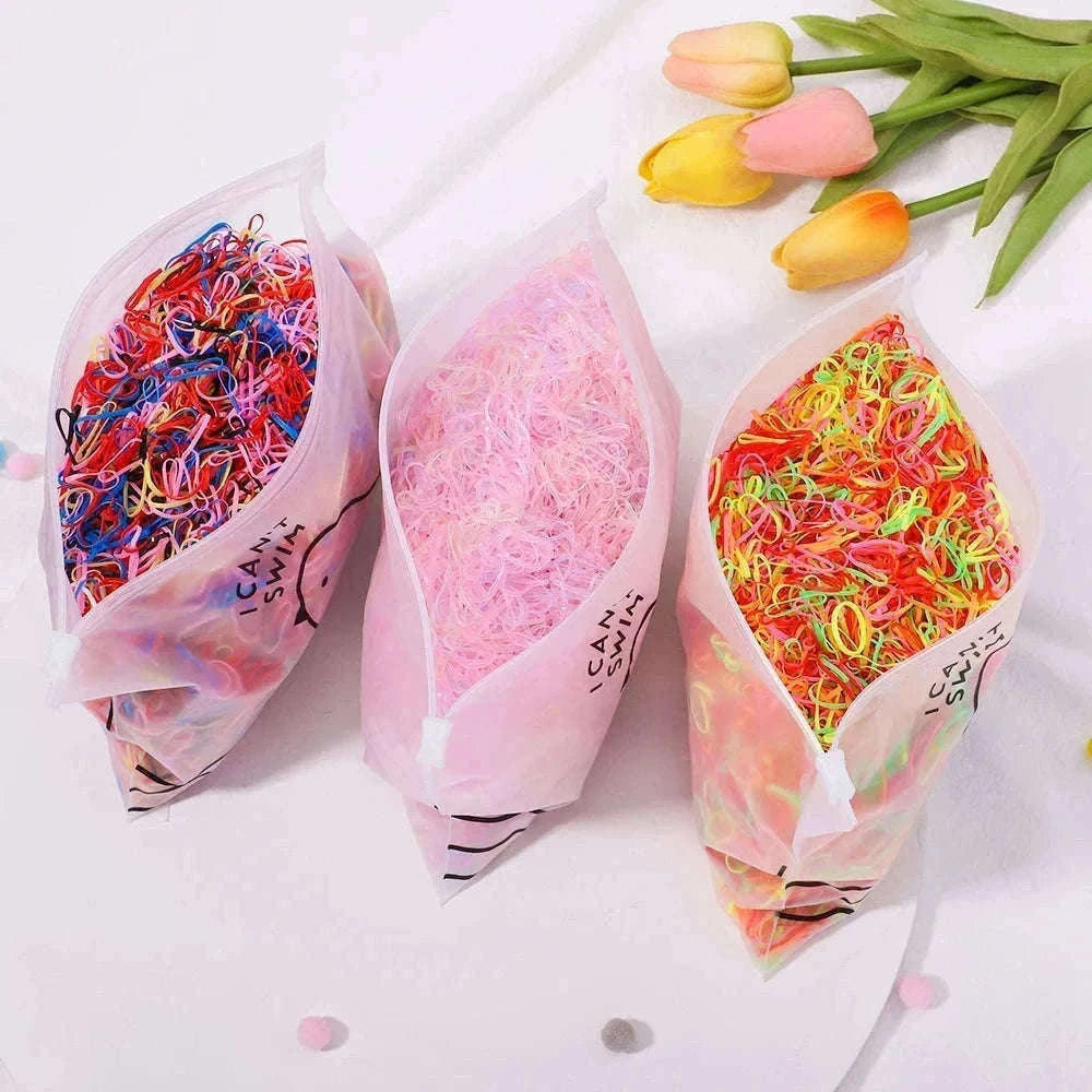 Colorful Mini Hair Ties Bulk Pack for Kids' Everyday Styling-1 / 1000pcs
