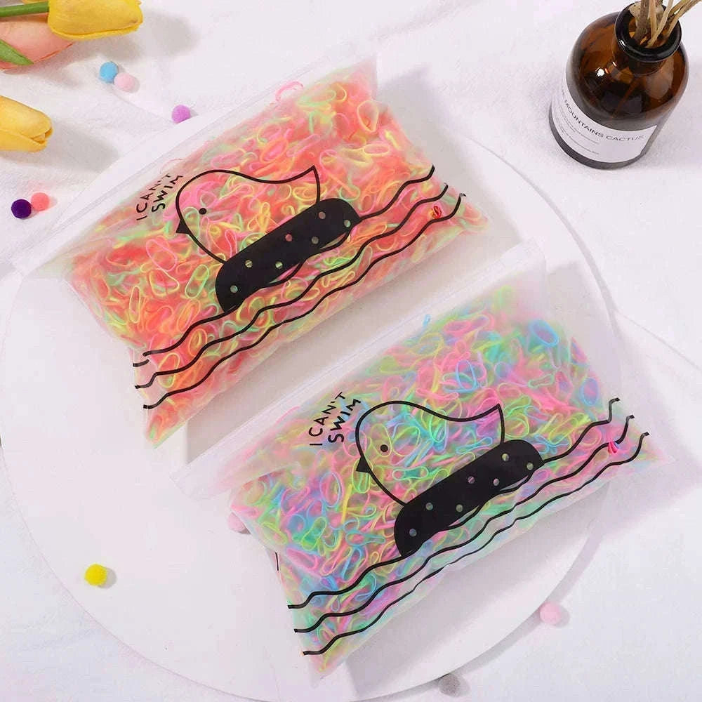 Colorful Mini Hair Ties Bulk Pack for Kids' Everyday Styling-1 / 1000pcs