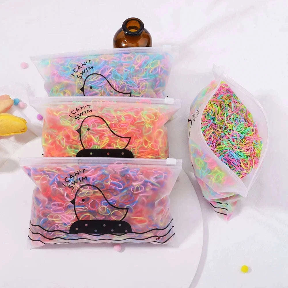 Colorful Mini Hair Ties Bulk Pack for Kids' Everyday Styling-1 / 1000pcs