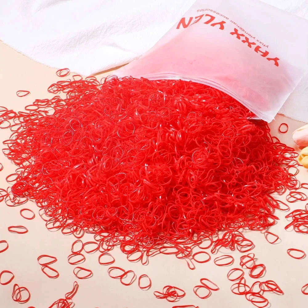 Colorful Mini Hair Ties Bulk Pack for Kids' Everyday Styling-1 / 1000pcs