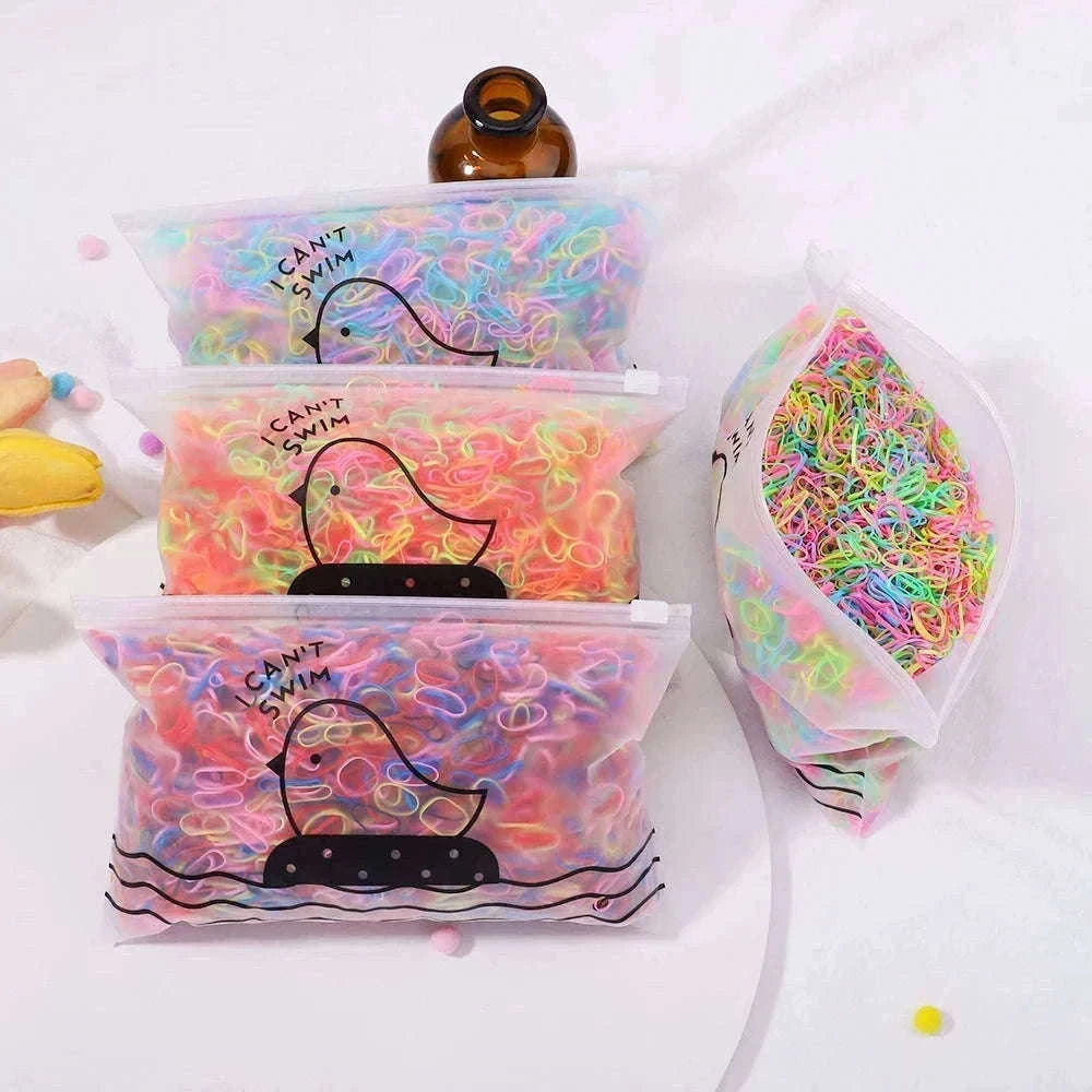 Colorful Mini Hair Ties Bulk Pack for Kids' Everyday Styling-1 / 1000pcs