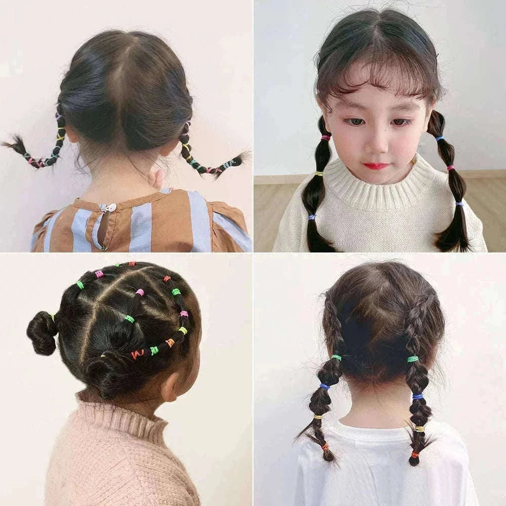 Colorful Mini Hair Ties Bulk Pack for Kids' Everyday Styling-1 / 1000pcs