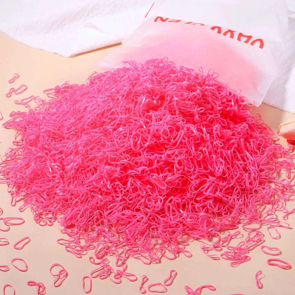 Colorful Mini Hair Ties Bulk Pack for Kids' Everyday Styling-1 / 1000pcs