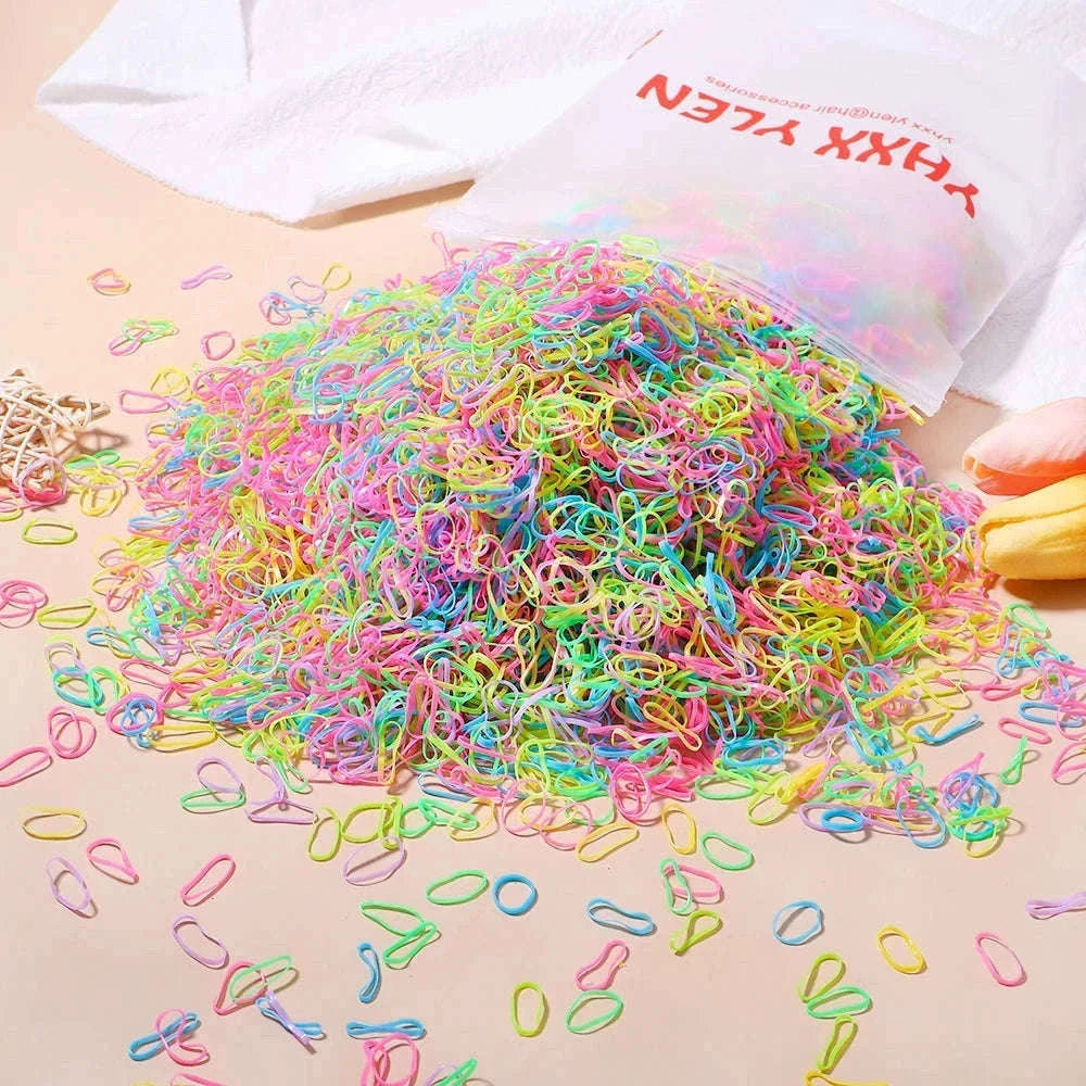 Colorful Mini Hair Ties Bulk Pack for Kids' Everyday Styling-1 / 1000pcs