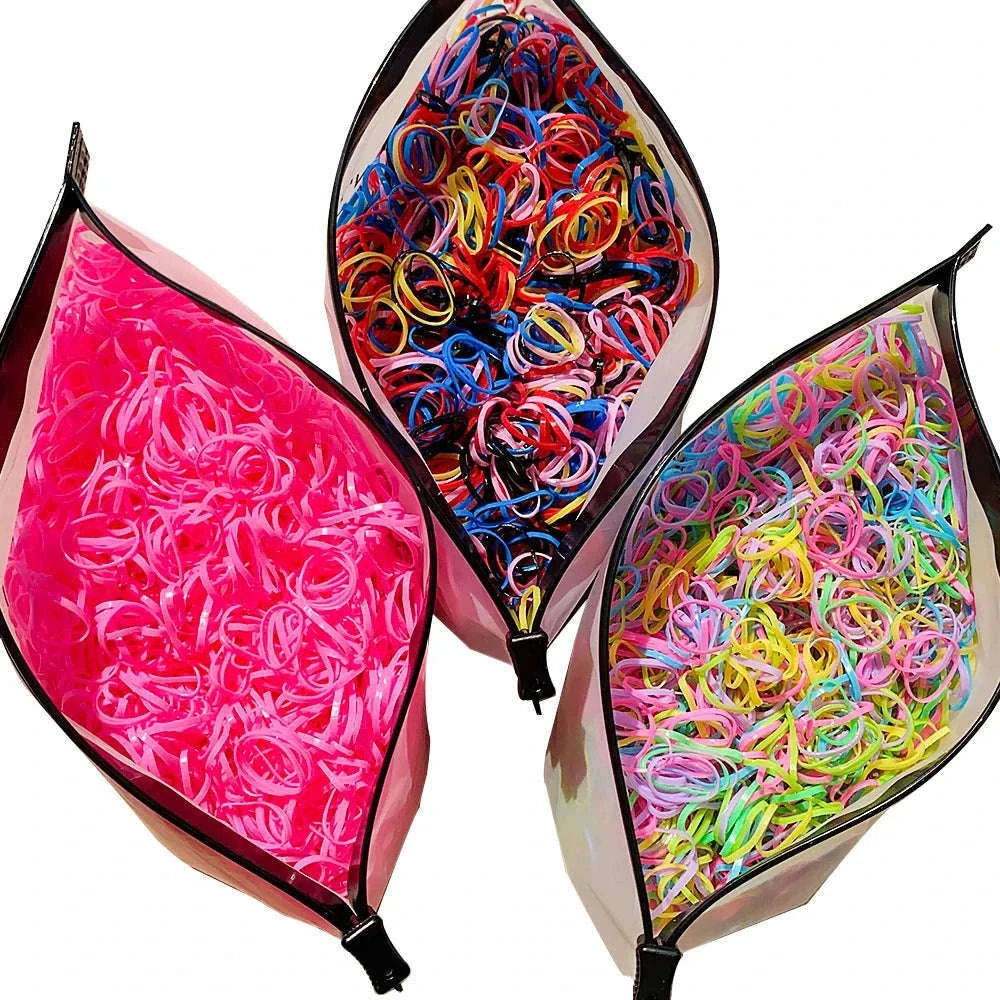 Colorful Mini Hair Ties Bulk Pack for Kids' Everyday Styling-1 / 1000pcs