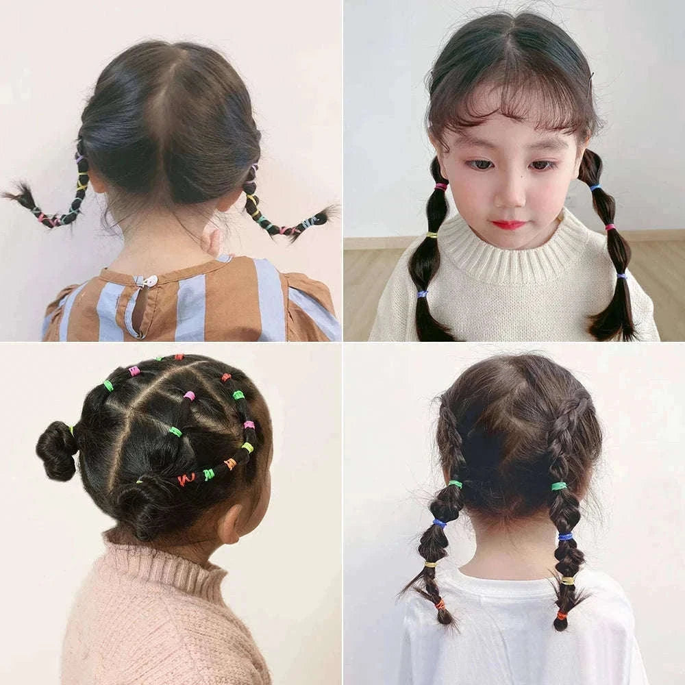 Colorful Mini Hair Ties Bulk Pack for Kids' Everyday Styling-1 / 1000pcs