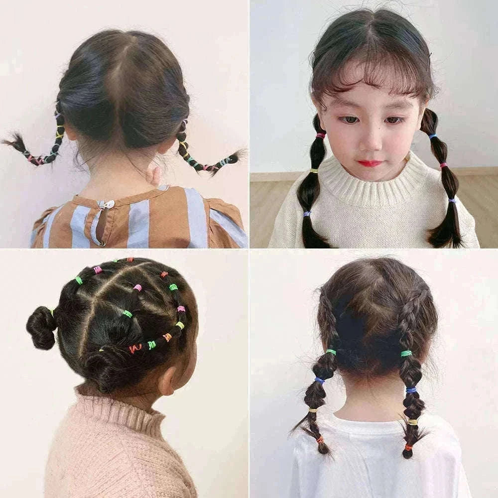 Colorful Mini Hair Ties Bulk Pack for Kids' Everyday Styling-
