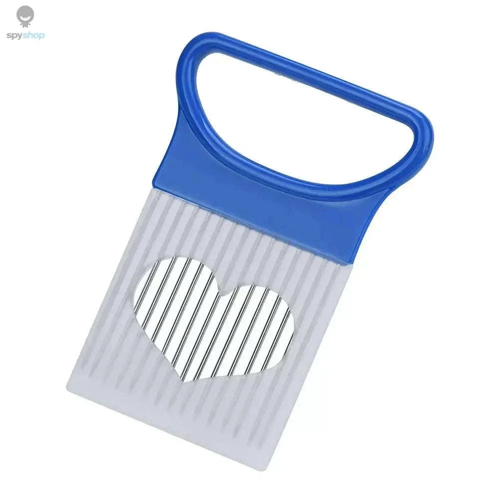 Colorful Stainless Steel Onion Slicer – Fast, Safe, Precise Cutting-blue