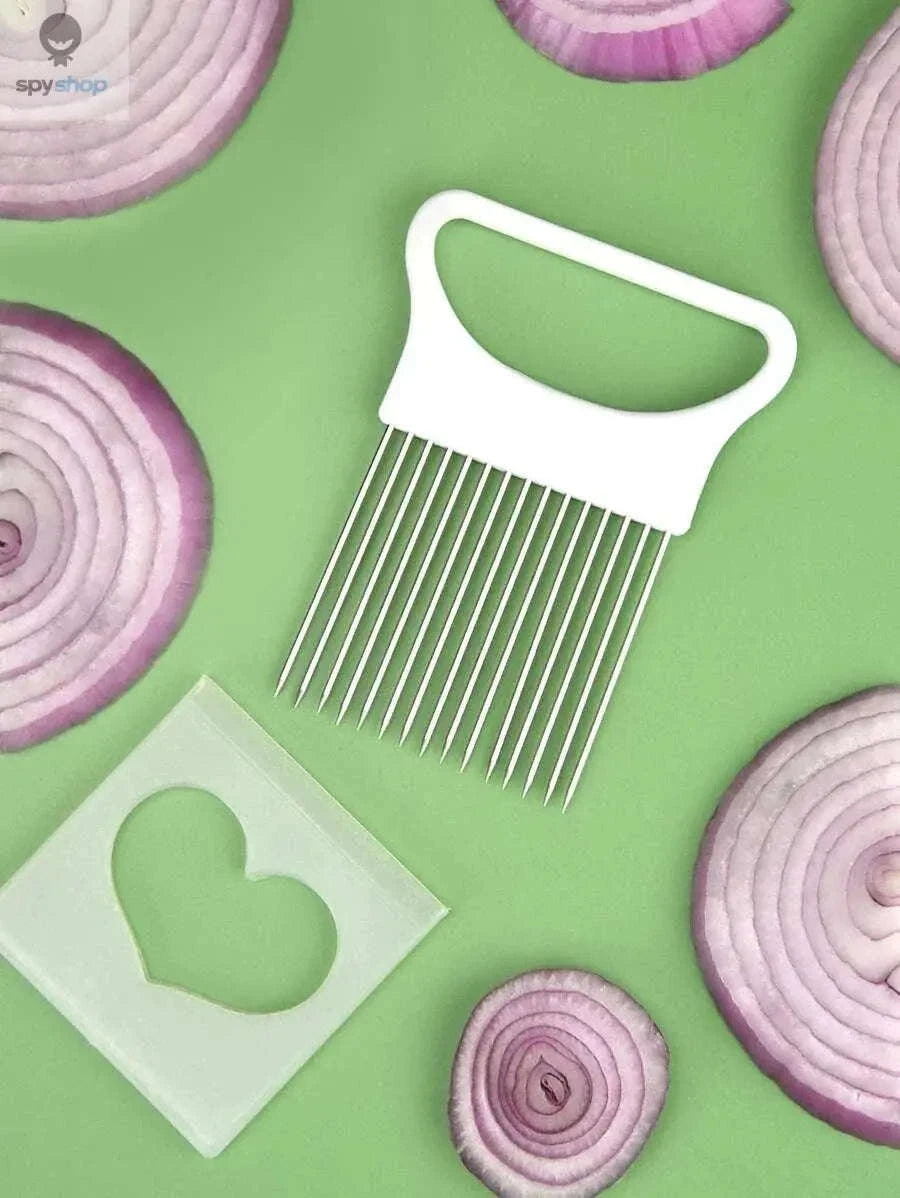 Colorful Stainless Steel Onion Slicer – Fast, Safe, Precise Cutting-blue