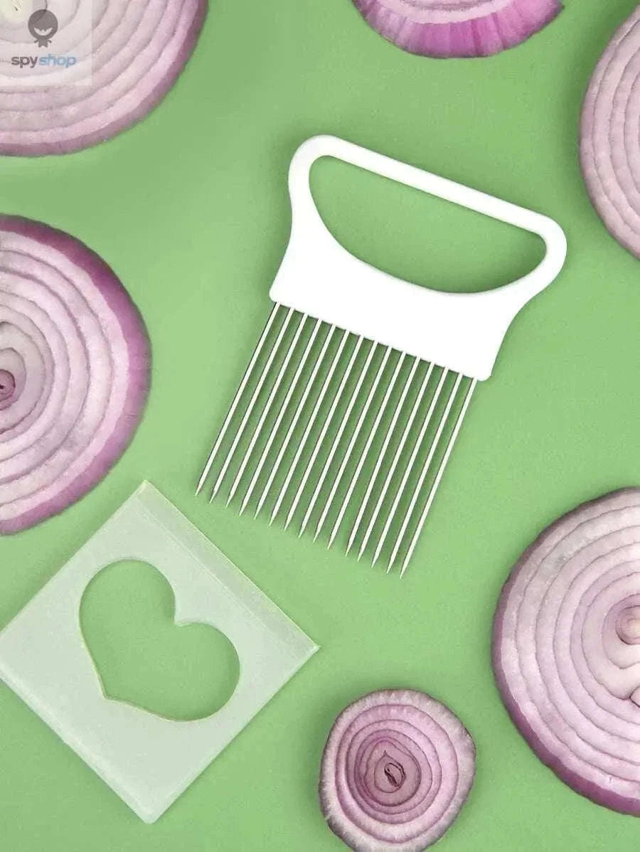 Colorful Stainless Steel Onion Slicer for Safer, Even Cuts-blue