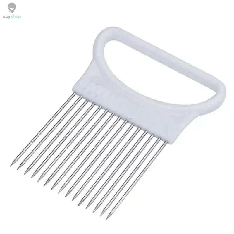 Colorful Stainless Steel Onion Slicer for Safer, Even Cuts-blue