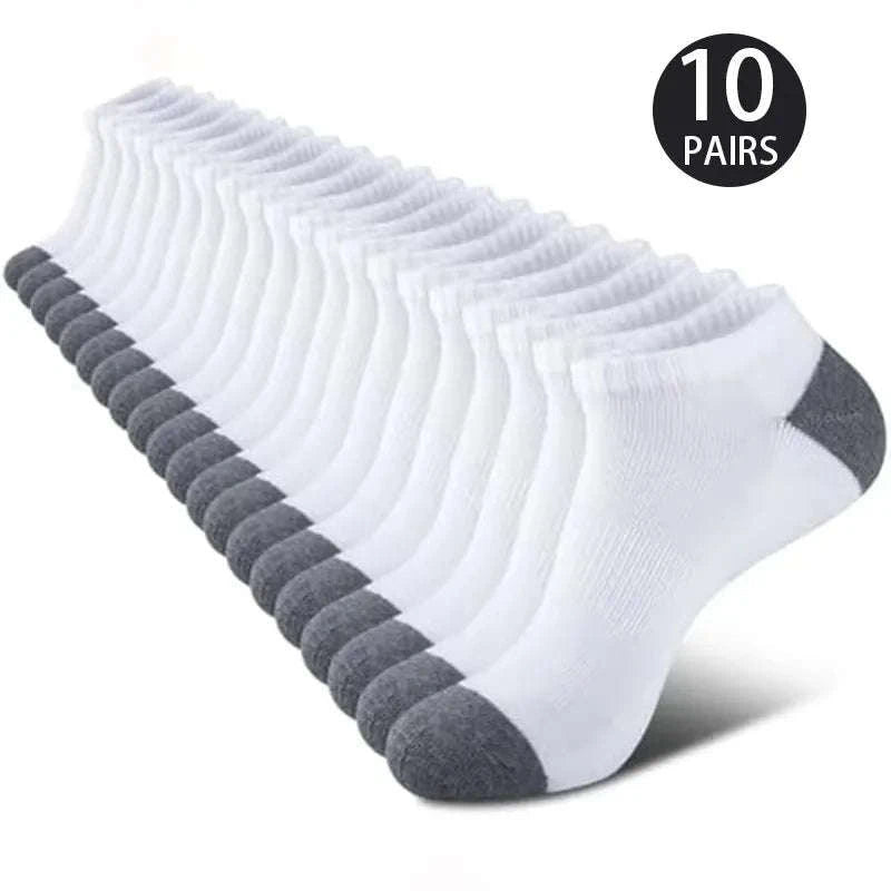 Comfortable Breathable Low-Cut Socks – 10 Pairs-10 Pairs Black B / One Size