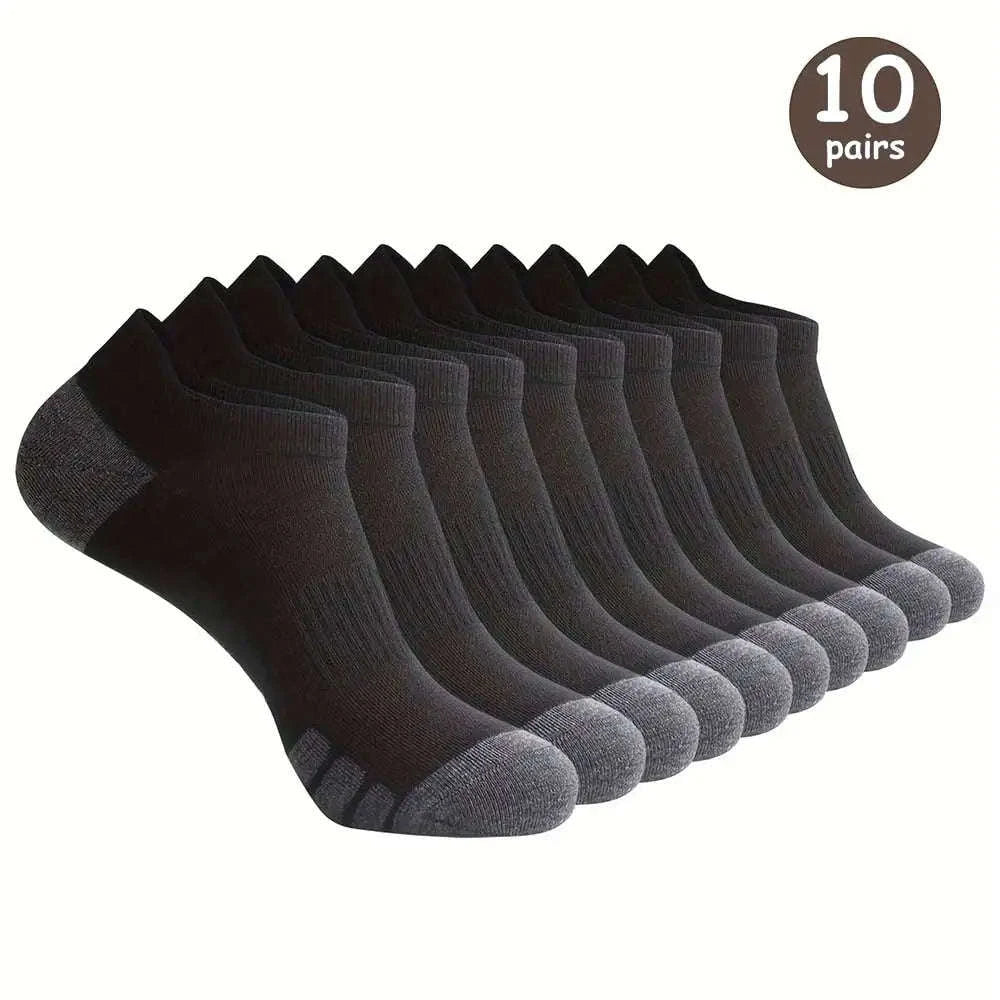 Comfortable Breathable Low-Cut Socks – 10 Pairs-10 Pairs Black B / One Size
