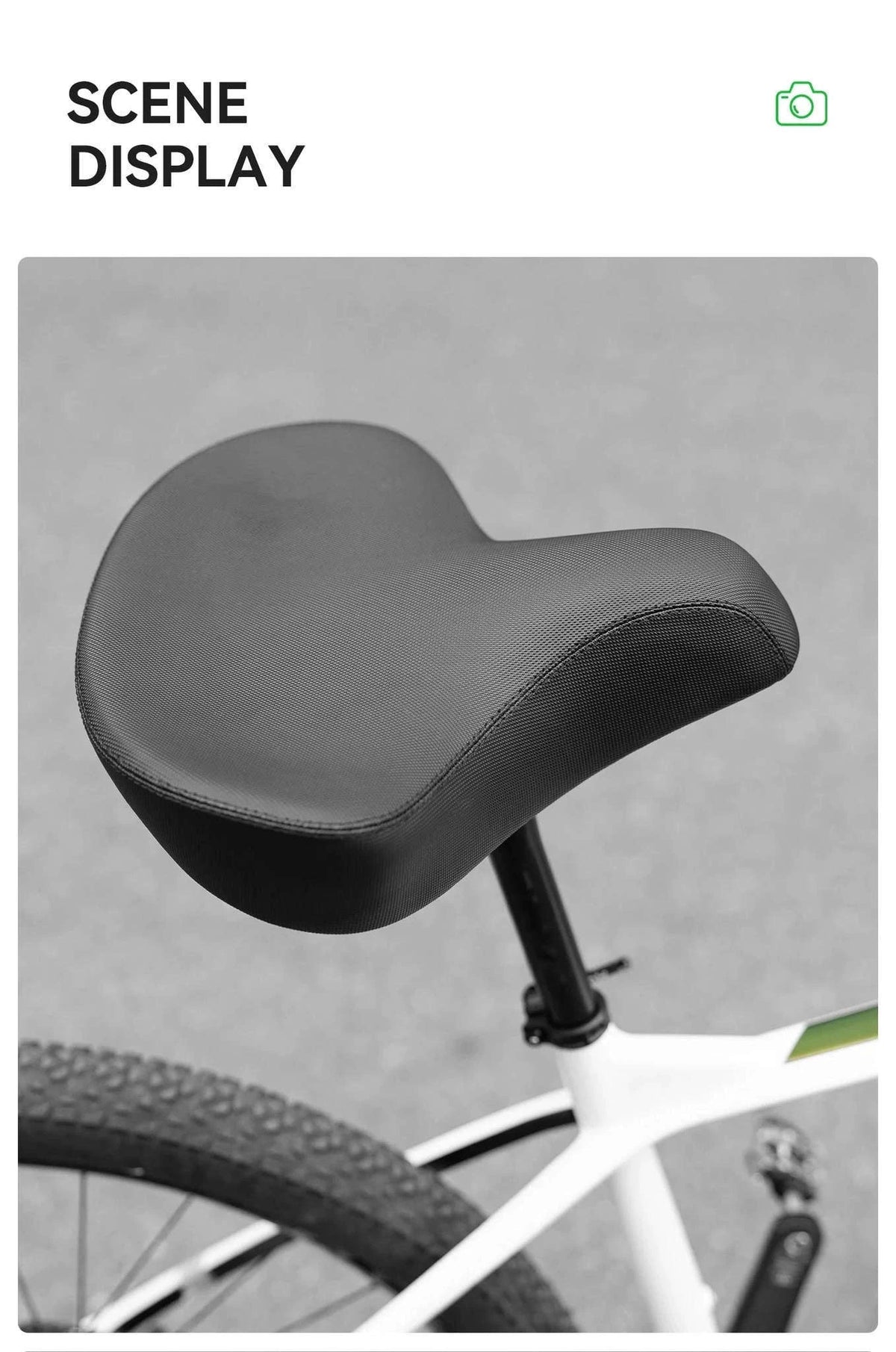 Comfortable Wide Bike Saddle Cushion with Shock Absorbing Foam-5226black