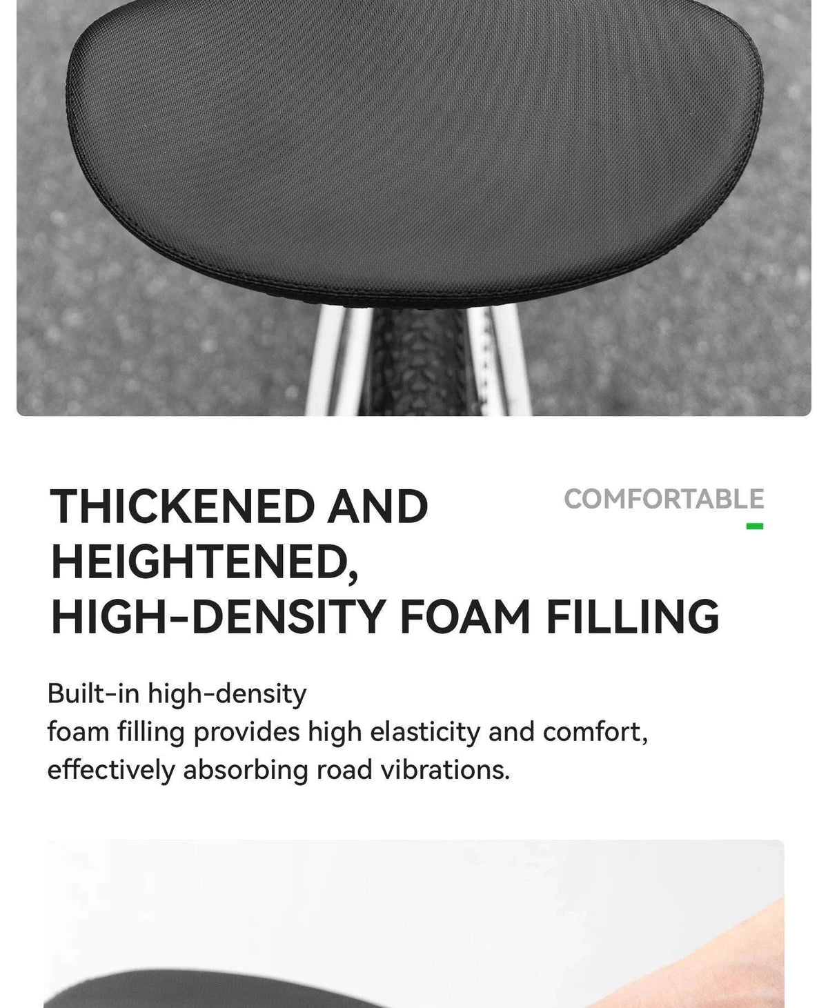 Comfortable Wide Bike Saddle Cushion with Shock Absorbing Foam-5226black