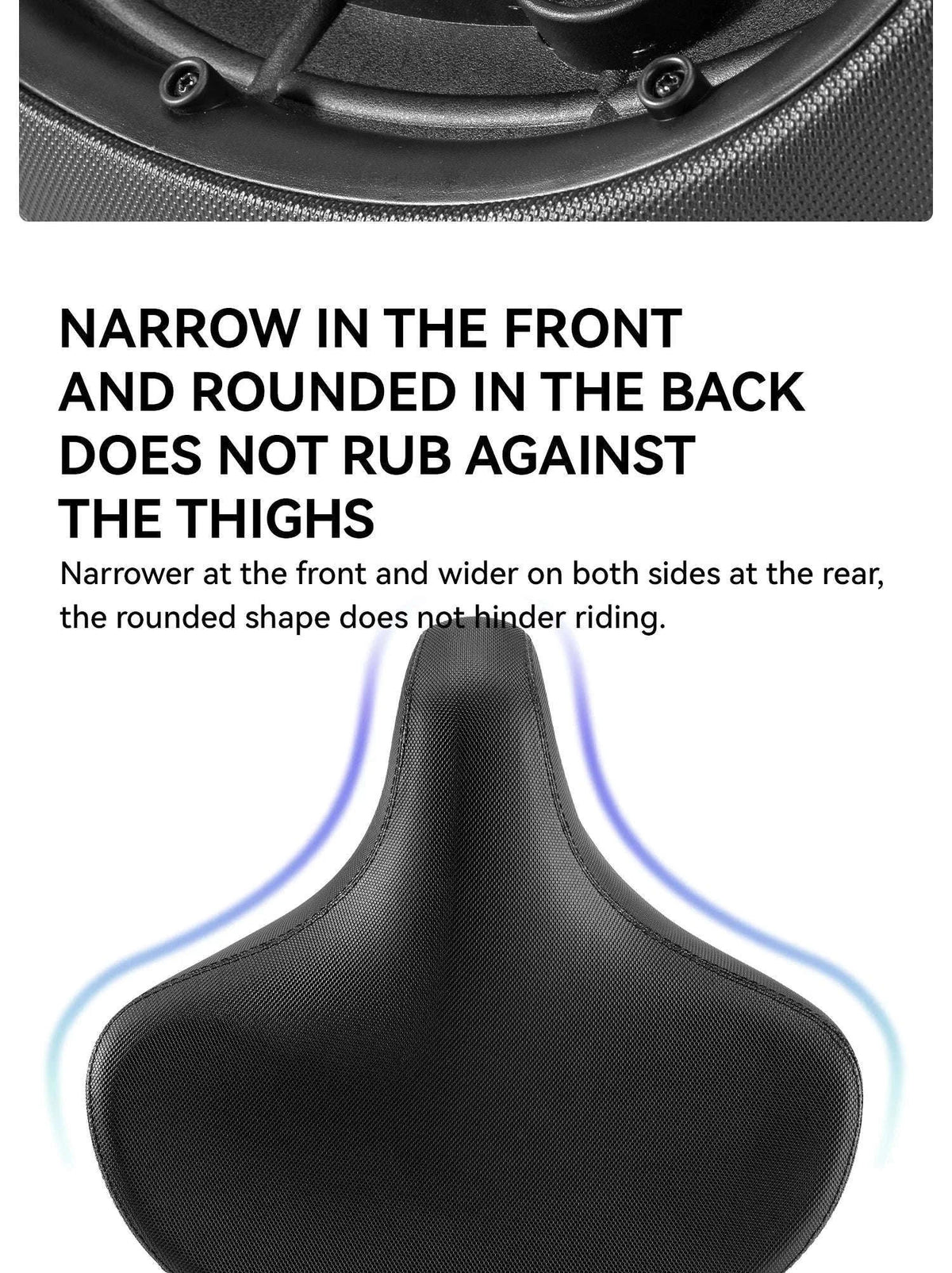 Comfortable Wide Bike Saddle Cushion with Shock Absorbing Foam-5226black