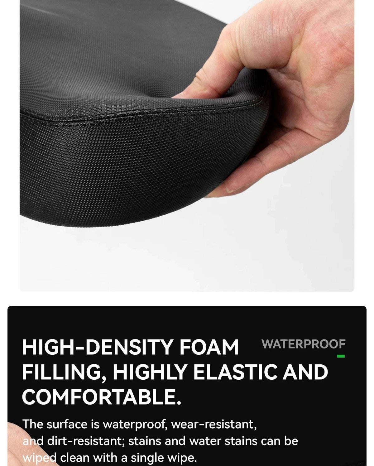 Comfortable Wide Bike Saddle Cushion with Shock Absorbing Foam-5226black