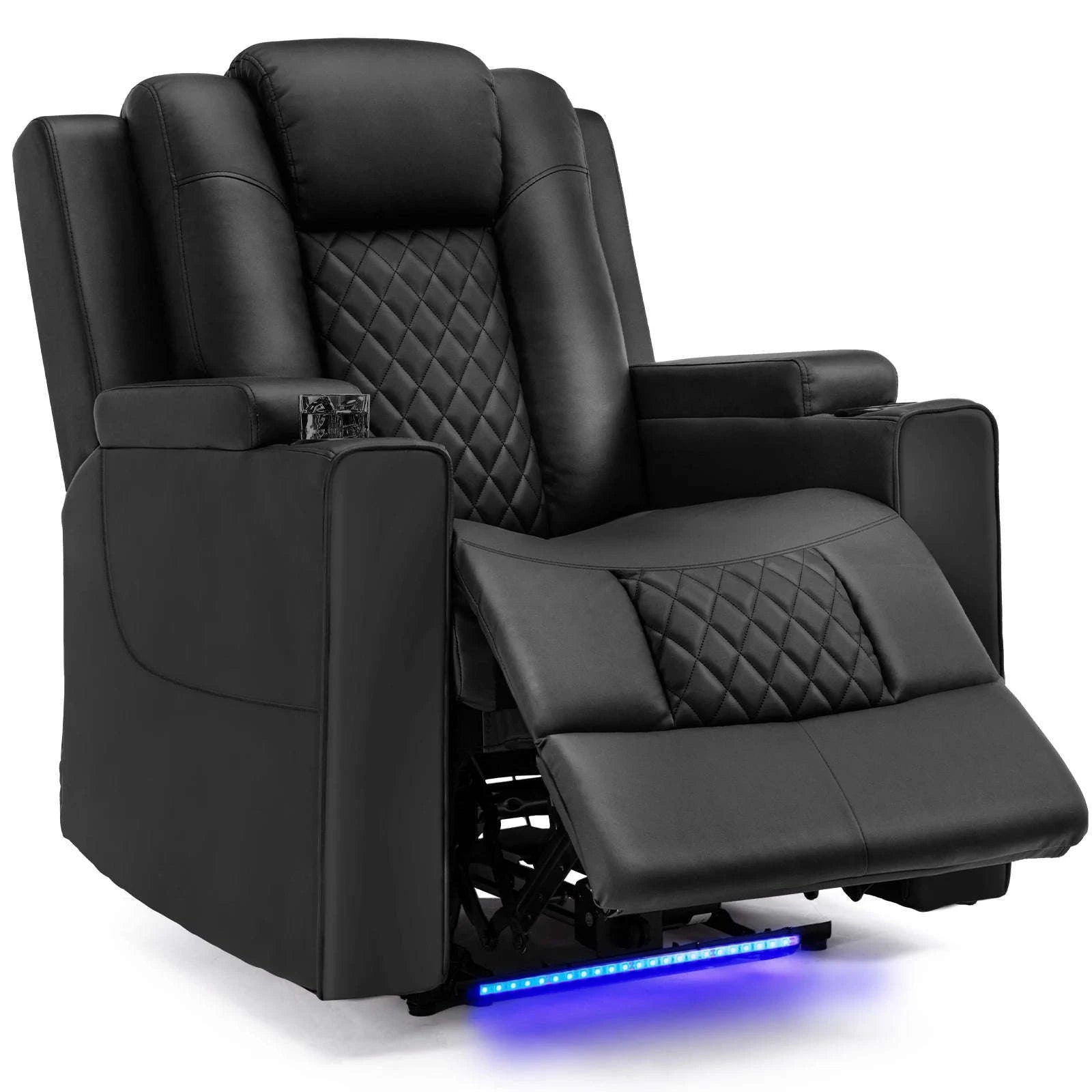 COMHOMA Relax TV Armchair with Recliner, LED & Massage Function-Red / One Seat / EU|GERMANY