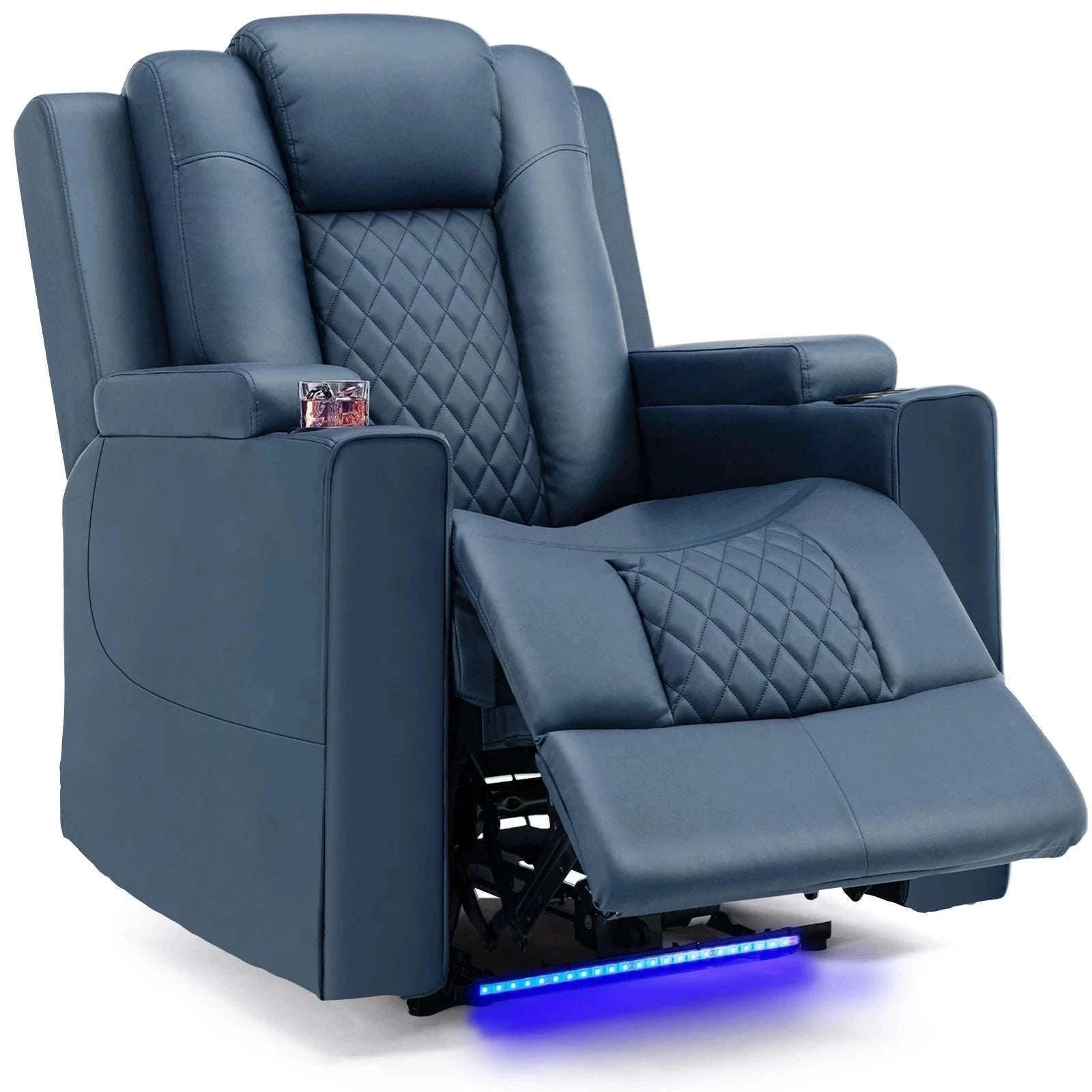 COMHOMA Relax TV Armchair with Recliner, LED & Massage-Red / One Seat / EU|GERMANY