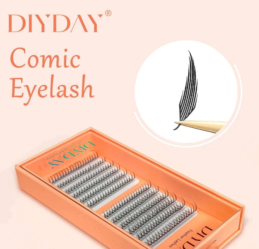 Comic Spire Manga Eyelash Extensions – Super Soft Anime Lashes-A COMIC EYELASH / D / 0.05mm|9-15 Mix|CHINA