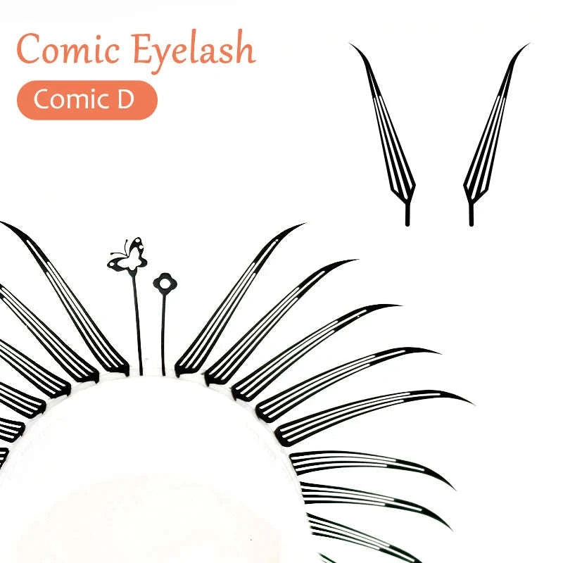Comic Spire Manga Eyelash Extensions – Super Soft Anime Lashes-A COMIC EYELASH / D / 0.05mm|9-15 Mix|CHINA