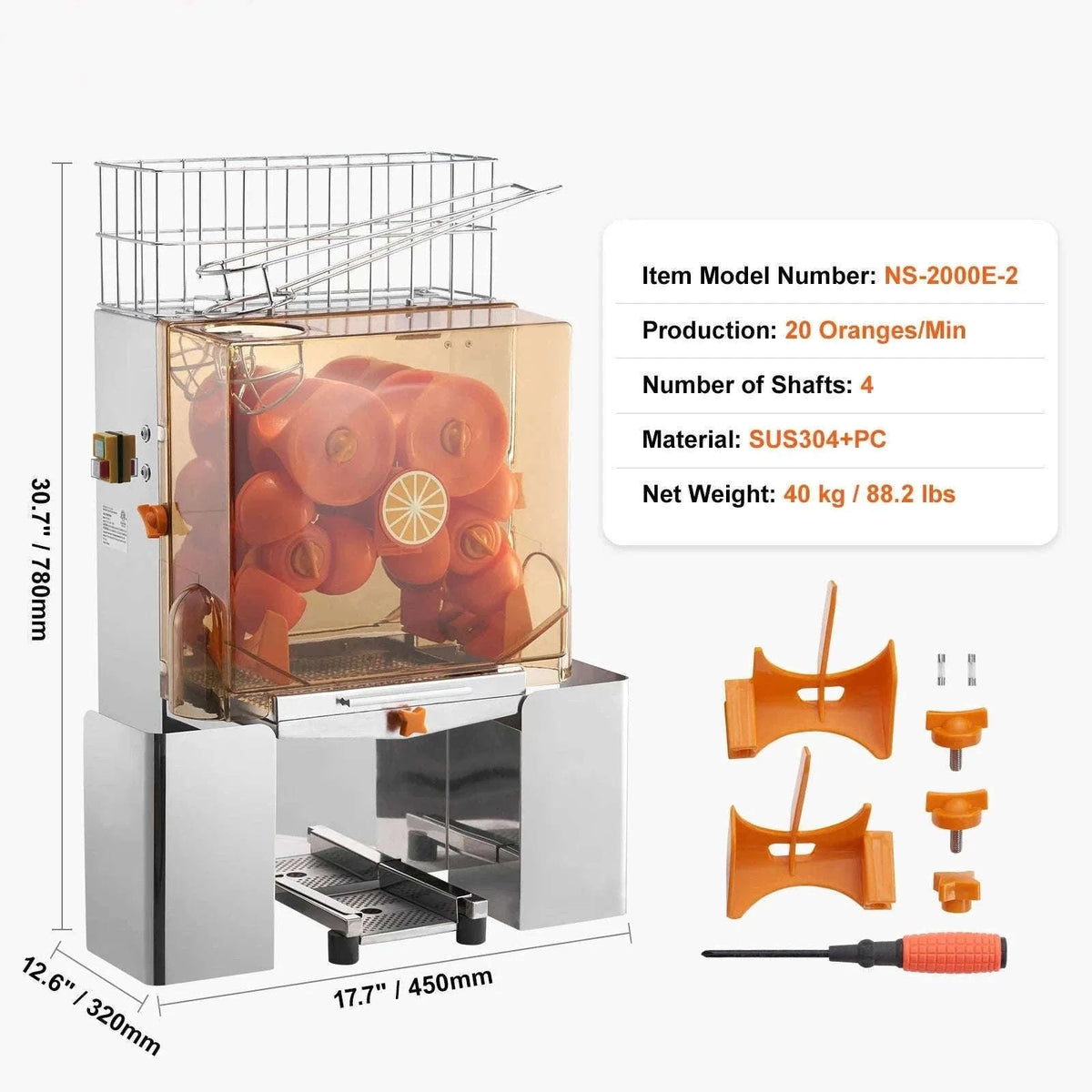 Commercial Automatic Orange Juicer Machine Stainless Steel with Pull-Out Filter Box-Full-Automatic / Germany