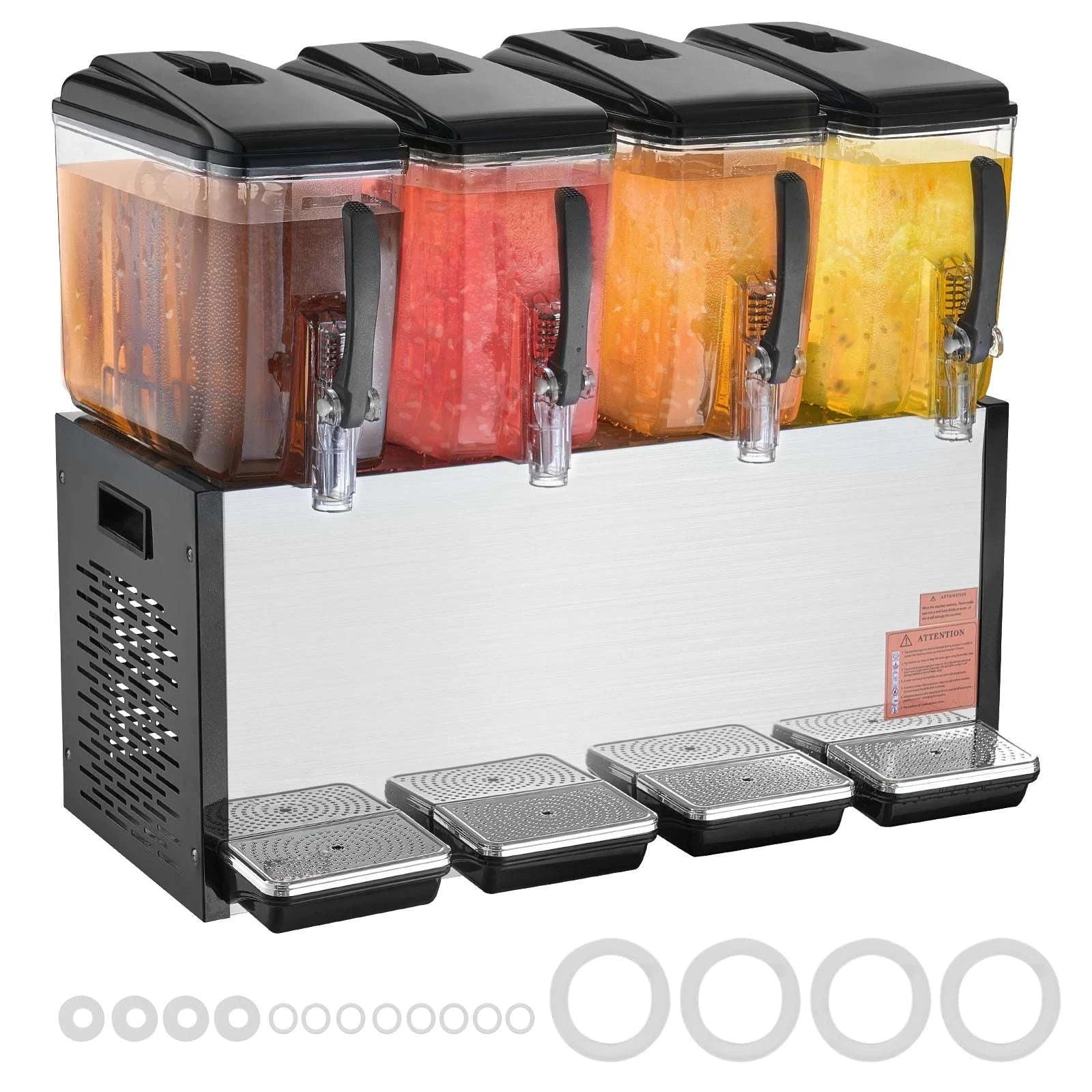 Commercial Beverage Dispenser 4 Tanks 10L–12L Juice Drink Machine-4x12L / United States