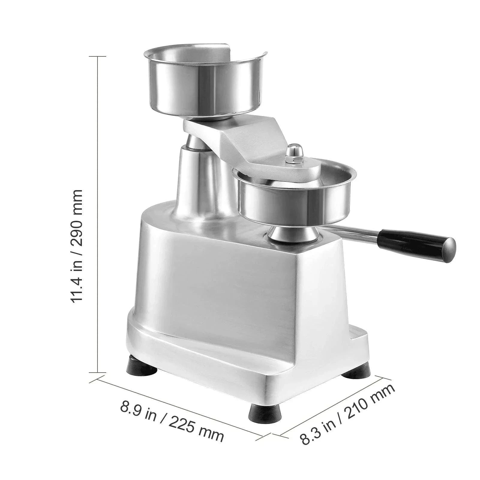 Commercial Burger Patty Maker 100mm Stainless Steel Manual Press Machine-6in / China Mainland