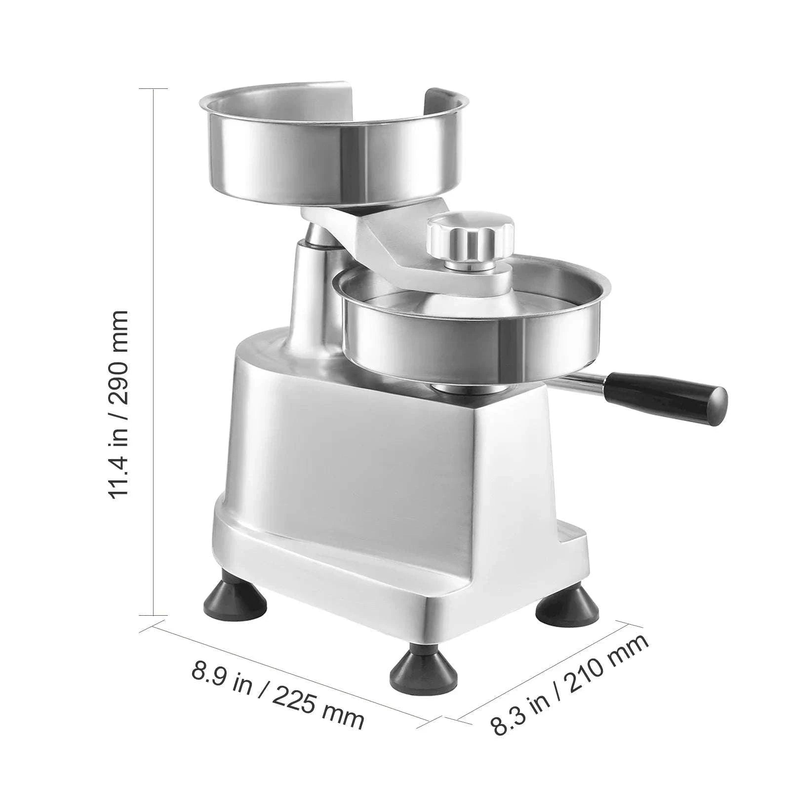 Commercial Burger Patty Maker 100mm Stainless Steel Manual Press Machine-6in / China Mainland