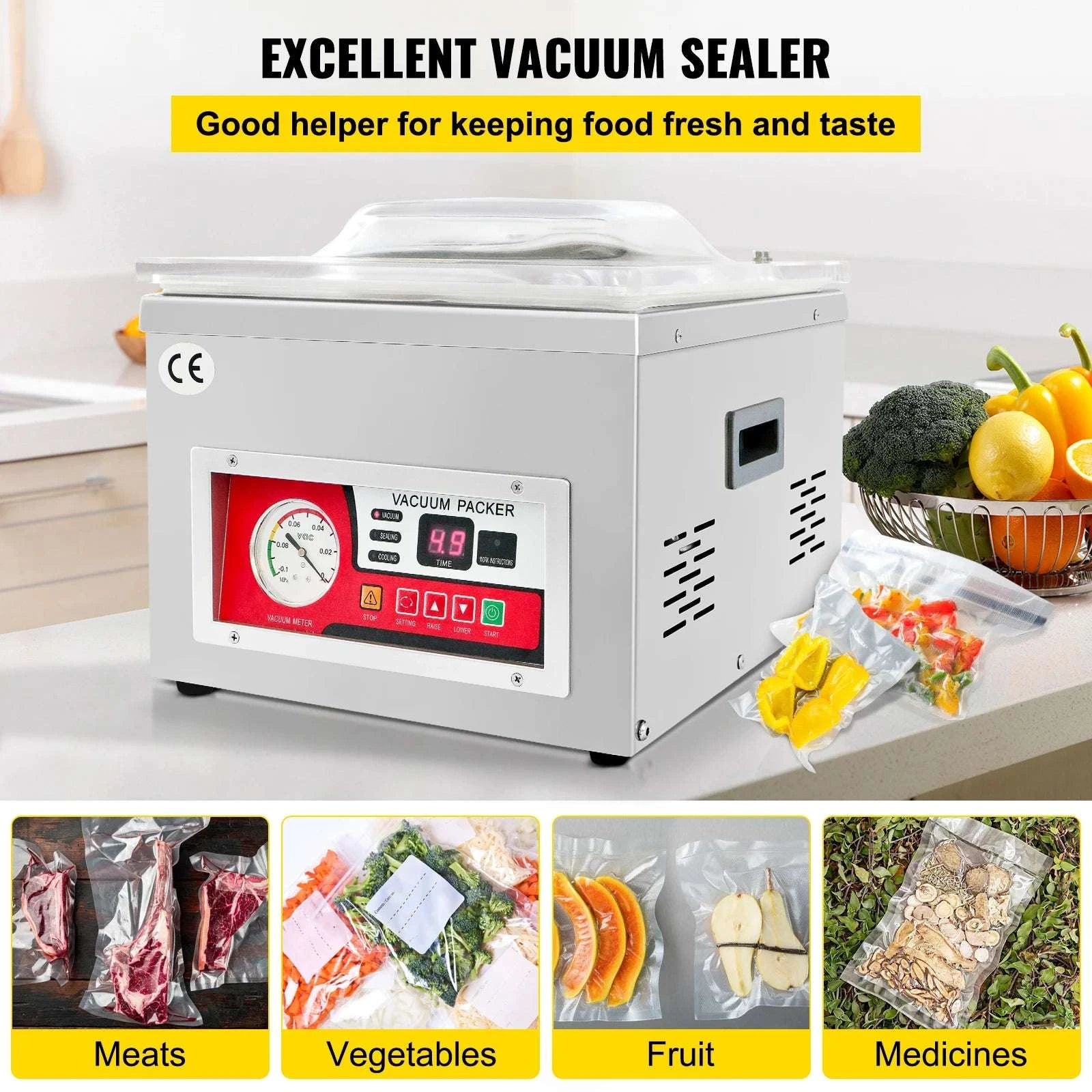 Commercial Chamber Vacuum Sealer DZ-260A Food Preservation Machine-United States