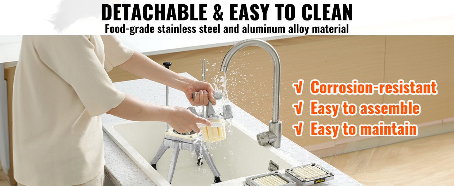 Manual Vegetable Chopper with 4 Blades and Stable Base